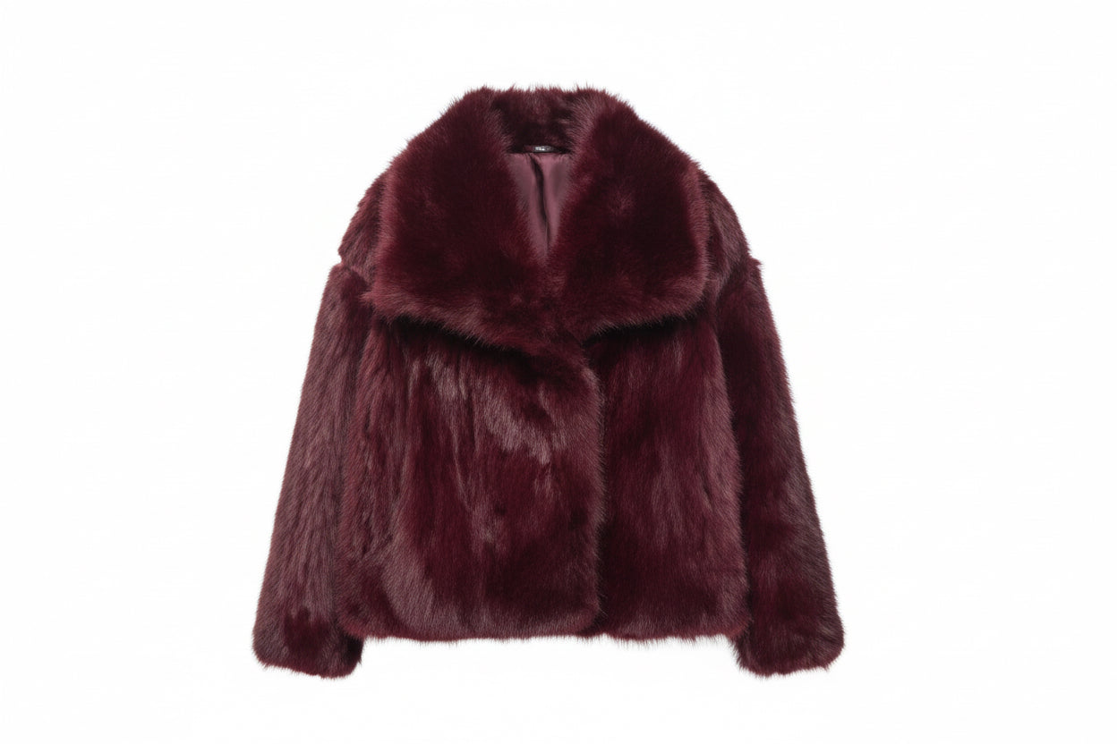 Winter Plush Coat Fashion Thicken Lapel Outwear Casual Long Sleeve Tops Womens Clothing